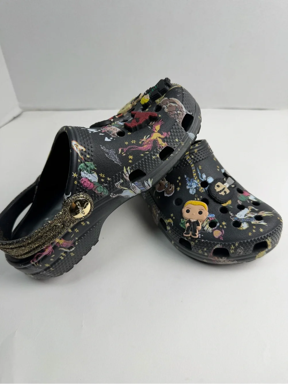 Crocs Vera Bradley X Harry Potter Clog Size C13 Kids Black Gold Glitter Strap
